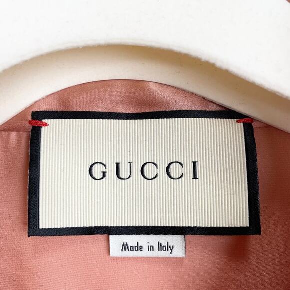 NWT Gucci Pink Satin Pussy Bow Blouse  Size 44 - Picture 11 of 15